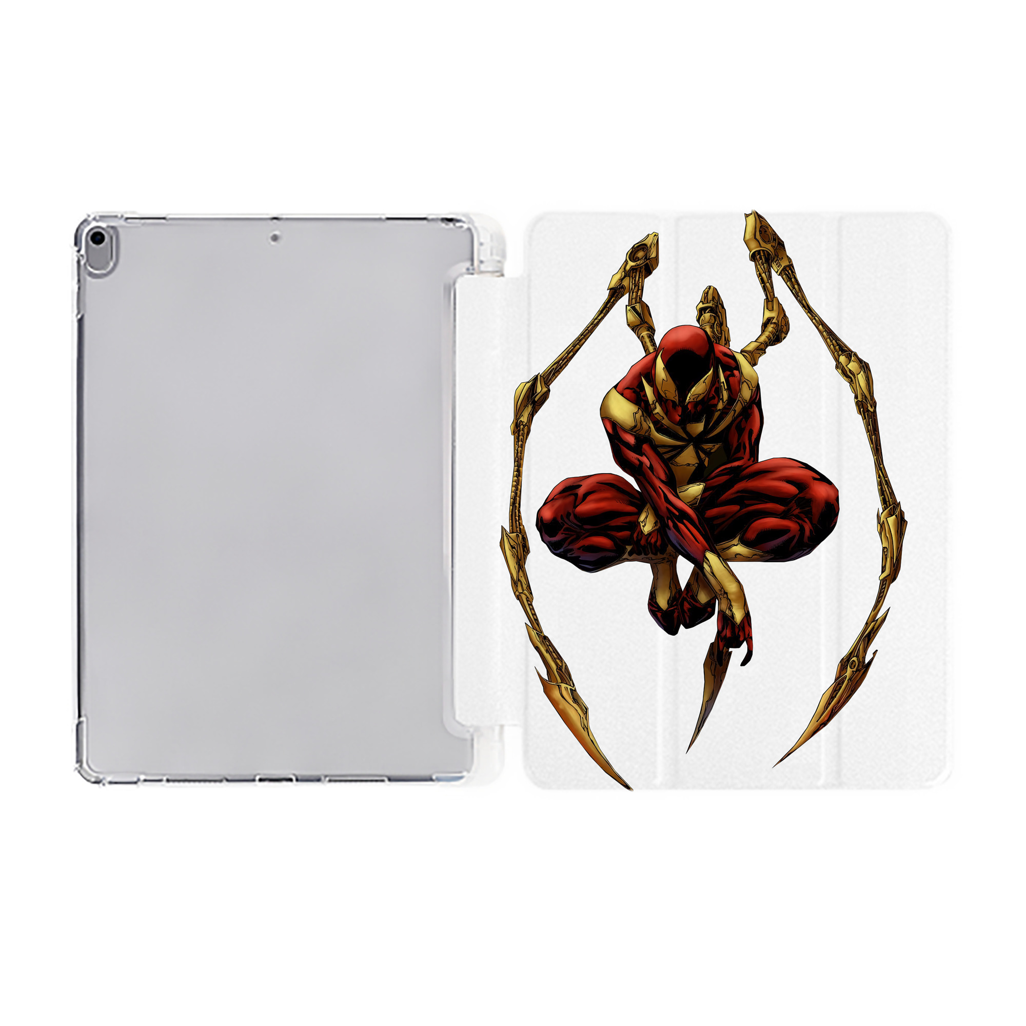（画像用） Spider Man スパイダーマン IPad ケース ペン収納付き 三つ折りスタンド PUレザー×シリコン 対応機種9.5/10.5/10.9インチ